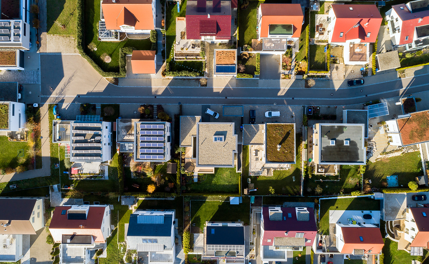 Aerial View of the Neighborhood Houses